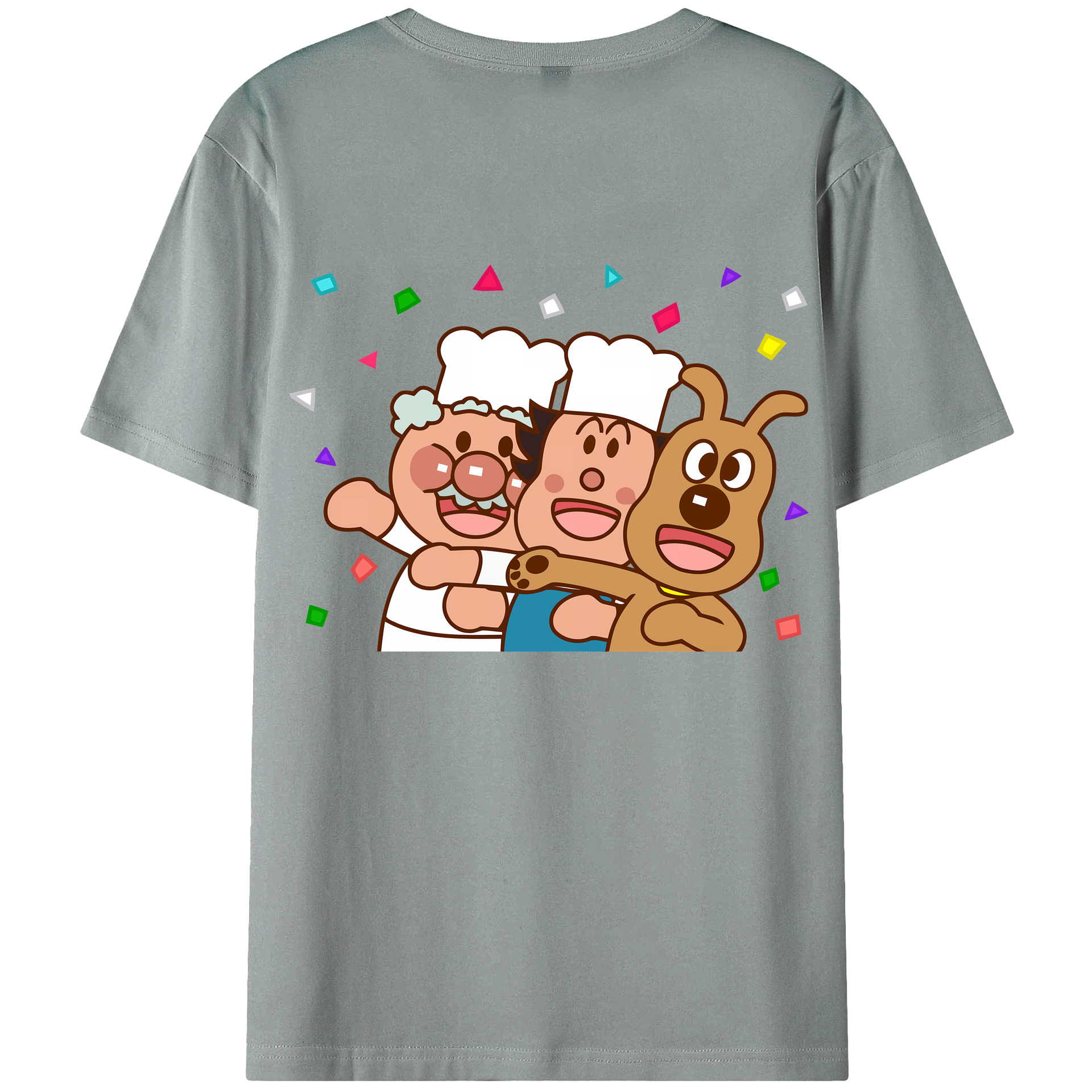（画像用） アンパンマン Anpanman 綿100％ メンズ半袖Tシャツ（バックプリント） 通気性